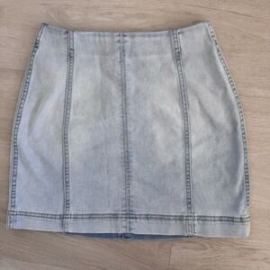 Wild Fable Light Wash Denim Mini Skirt Stretch Y2K Size 0